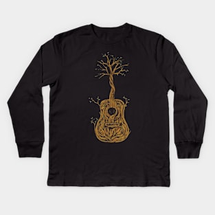 guitar root wood Kids Long Sleeve T-Shirt